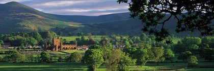 Sweetheart Abbey nestles in the valley of Criffel